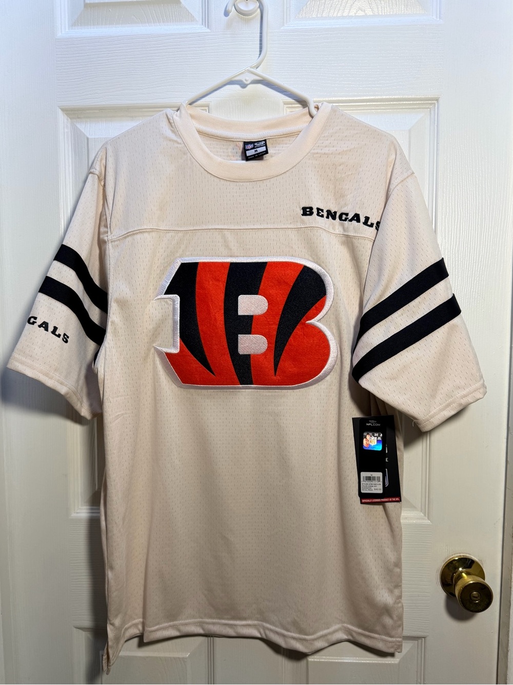 Cincinnati Bengals Men's Cream Short-Sleeve Logo Jersey